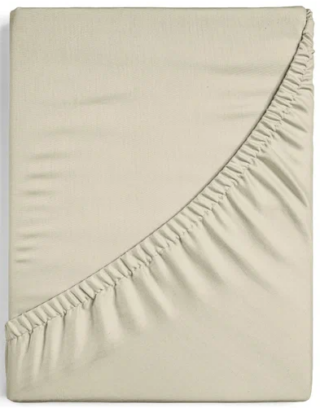 ЙЕРРНА, простыня на резинке, 90х200см, серо-бежевый, перкаль