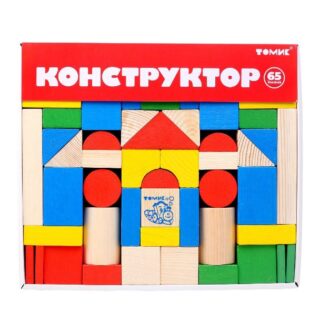 КИДС, деревянный конструктор, 65 элементов, разноцветный
