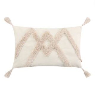 БОХО, чехол на подушку, 30х50 см, бежевый, геометрия