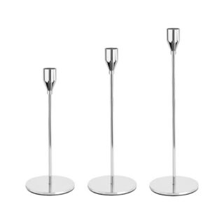 Классика, набор подсвечников, 3 шт, серебристый