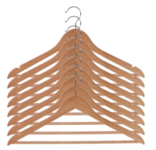 СПЕЙСИО, набор плечиков, 8 шт, дерево/сталь, натуральный