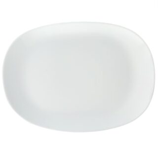 ОПАЛ Сквер, тарелка овальная, 22,5х16,5 см, опаловое стекло, белый