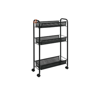 ЛАДЬЯ 1К, этажерка/тележка, 3 яруса, 44х17 см, черный