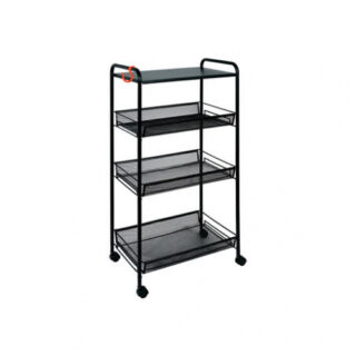ЛАДЬЯ 34КС, этажерка/тележка со столиком, 4 яруса, 45х30 см, чёрный