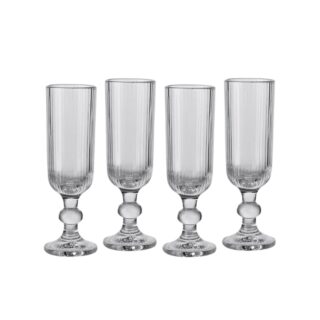 КЛИР, набор бокалов для шампанского, 4 шт, 160 мл, прозрачный