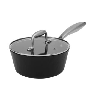 РОК СТОУН, ковш алюминиевый, 1,5 л, 18 см, с крышкой, черный