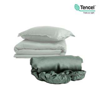 ТЕНСЕЛЬ, простыня на резинке, 180х200+30 см, тенсель, оливковый