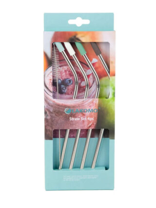 ЛАКОМО, набор трубочек с щеткой для очистки, 22см, 4 шт