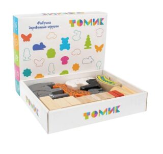 КИДС, деревянный конструктор, 39 элементов, зоопарк, разноцветый