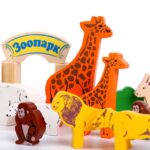 КИДС, деревянный конструктор, 39 элементов, зоопарк, разноцветый