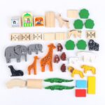 КИДС, деревянный конструктор, 39 элементов, зоопарк, разноцветый