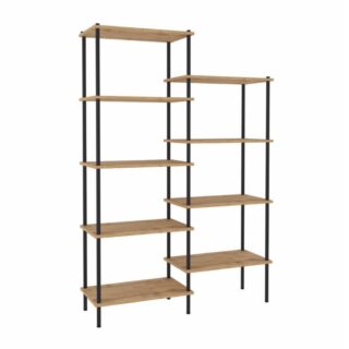 НЕШКАФ 49, система стеллажей, 108 см, дуб/черный