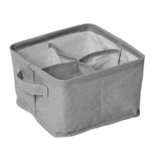 ЛА ДОМ, органайзер для хранения белья, 4 ячейки, 20,5х20,5х12 см, серый