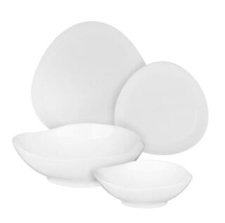 МИЛЛИМИ, набор столовой посуды, 13 пр, треугольный, опаловое стекло, белый