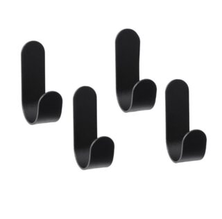 САВАННА, самоклеящиеся крючки, 4 шт, металл, черный