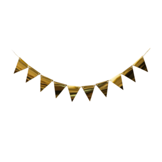 ПРАЗДНИК, гирлянда/баннер, 160 см, флажки, золотой