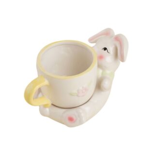 ЛЕСНЫЕ КРОЛИКИ, чайная пара, 300 мл, керамика, белый