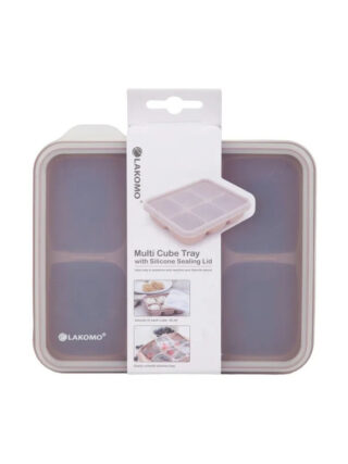 ЛАКОМО, форма для льда с крышкой, куб, 6 ячеек, пыльно-розовый