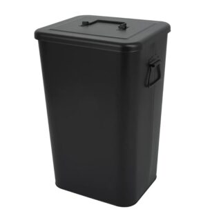 ДЕЛИНИЯ, контейнер мусорный с крышкой, 26 л, сталь, черный