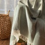 ВАФФЛ, плед, 130х180 см, зеленый, клетка