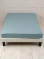 ЙЕРРНА, простыня на резинке, 90х200см, серо-голубой, перкаль