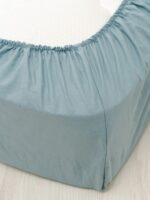 ЙЕРРНА, простыня на резинке, 90х200см, серо-голубой, перкаль