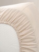 ЙЕРРНА, простыня на резинке, 140х200см, серо-бежевый, перкаль