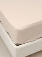 ЙЕРРНА, простыня на резинке, 140х200см, серо-бежевый, перкаль