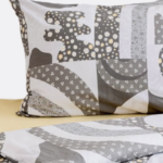 ЙЕРРНА, пододеяльник и наволочка, 150х200/50х70см, серый/абстракция, перкаль