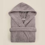 СОФТ МИСТ, халат махровый с капюшоном, женский, р 50, светло-серый