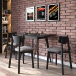 ВЕГА, стул из массива березы, мягкое сидение, черный/грей