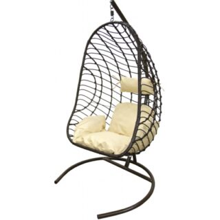 ТРЕНТО, кресло подвесное на опоре, 112х117х194 см, коричневый/бежевый