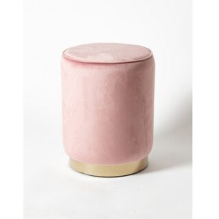 РУМ, пуф, велюр, розовый/золотой