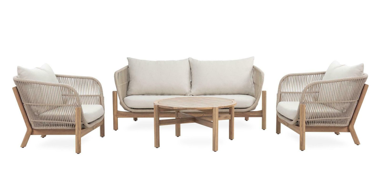 РИЧЧИ, набор садовой мебели, диван 2-местный, 2 кресла и столик, серый/натуральный РИЧЧИ, набор садовой мебели, диван 2-местный, 2 кресла и столик, серый/натуральный