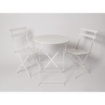 БИСТРО, комплект складной садовой мебели, 1 стол, 2 стула, белый, М