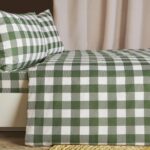 ПРОВАНС, комплект постельного белья, евро, 100% хлопок, зеленая клетка