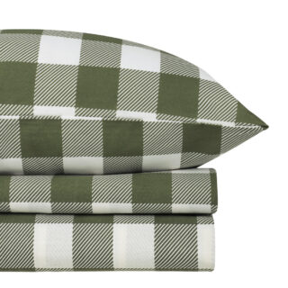 ПРОВАНС, комплект постельного белья, евро, 100% хлопок, зеленая клетка