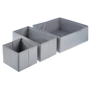 ШВЕЦИЯ, набор органайзеров, 3 шт, 14х14 / 28х14 / 28х28 см, серый