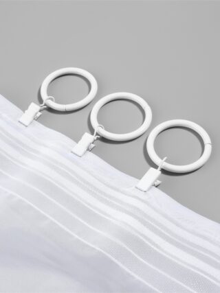 ТЕЛЕСКОП, кольца для карниза с зажимом, 38/48 мм, 10 шт, белый