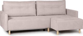 БРУК, угловой диван-кровать, бежевый, велюр