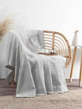 КОТТОН ЛАЙТ, покрывало / плед, 200х240 см, хлопок, серый
