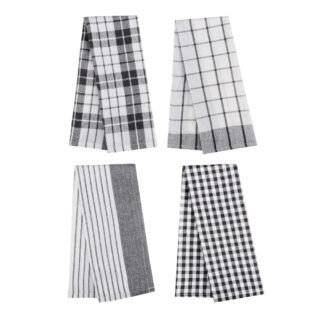 КЛАССИКА, набор полотенец кухонных, 40х60см, 4шт, цвет МИКС