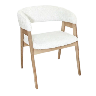 КУПЕР, стул, ольха, плюш, белый, Alpina Snow