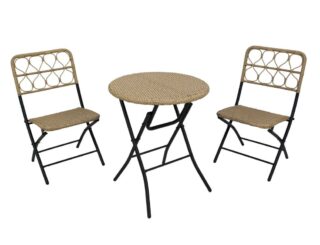 АРГО, набор мебели, 2 стула + стол, 102х126х205 см, черный/бежевый
