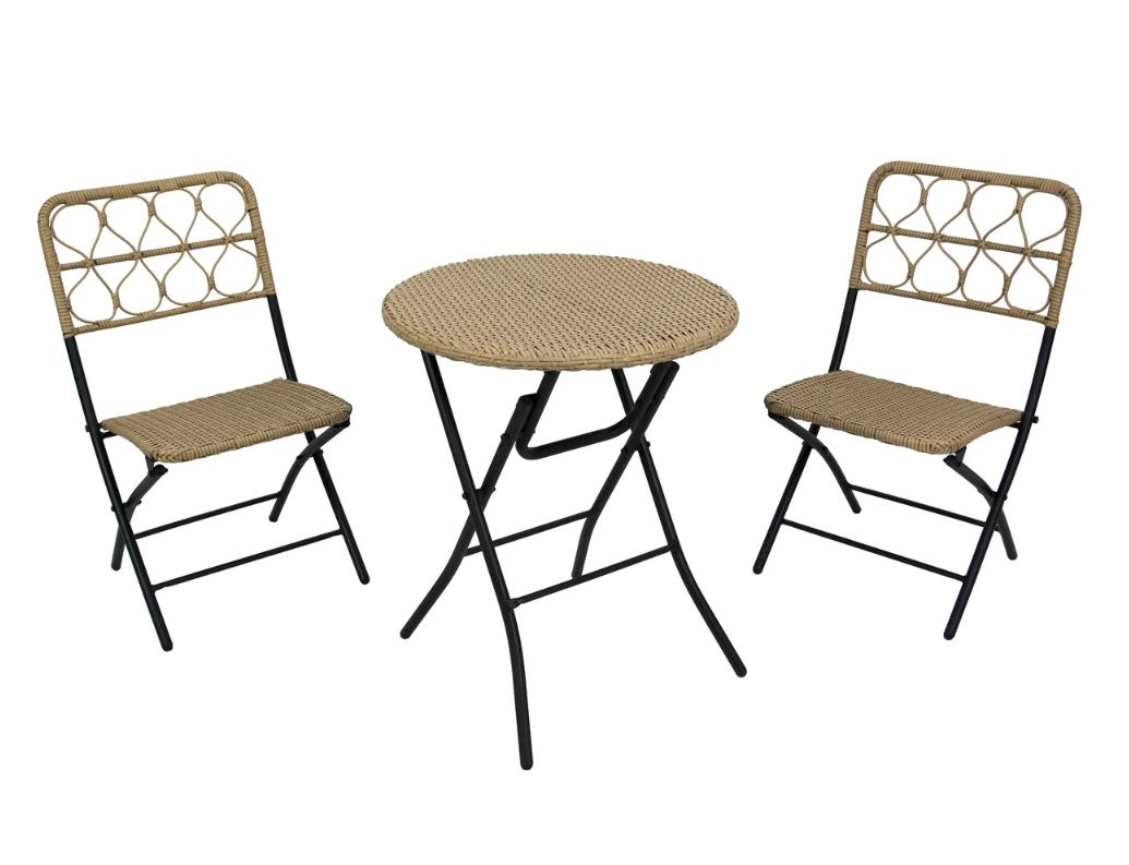 АРГО, набор мебели, 2 стула + стол, 102х126х205 см, черный/бежевый АРГО, набор мебели, 2 стула + стол, 102х126х205 см, черный/бежевый