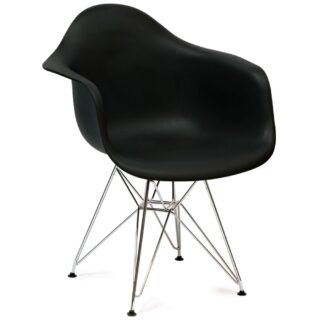 EAMES Steel, кресло с ножками из металла, черный/хром