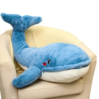 КИТ, мягкая игрушка, 90 см, кит, рот на молнии, синий