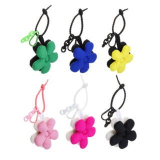 ЛАДЕКОР, брелок в виде цветка, с карабином, двухцветный, цвет МИКС